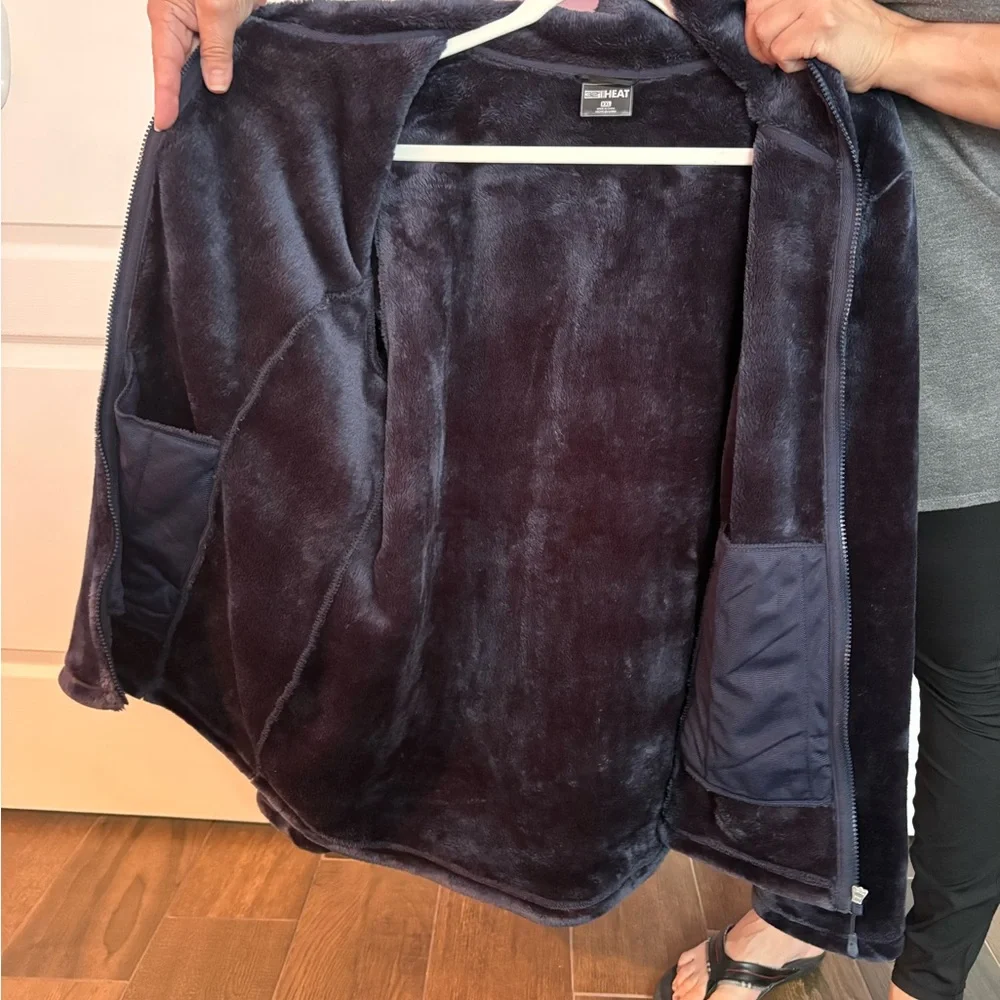 32 Degrees Heat Dark Blue Teddy Jacket - Picture 3 of 4